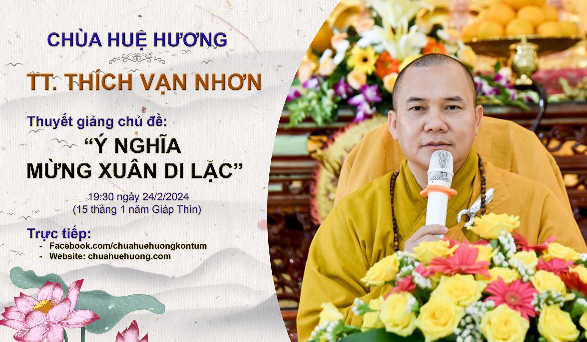 Thuyết giảng chủ đề: “Ý NGHĨA MỪNG XUÂN DI LẶC”